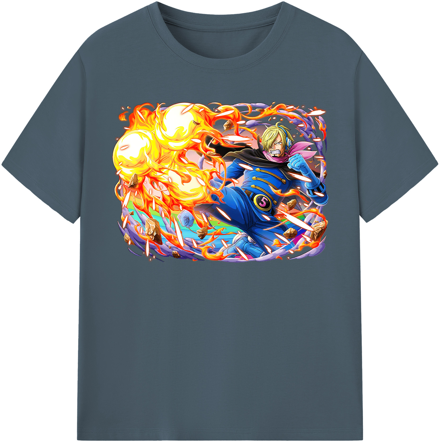 ワンピース サンジ ONE PIECE Sanji 綿100％半袖Tシャツ（フロントプリント）